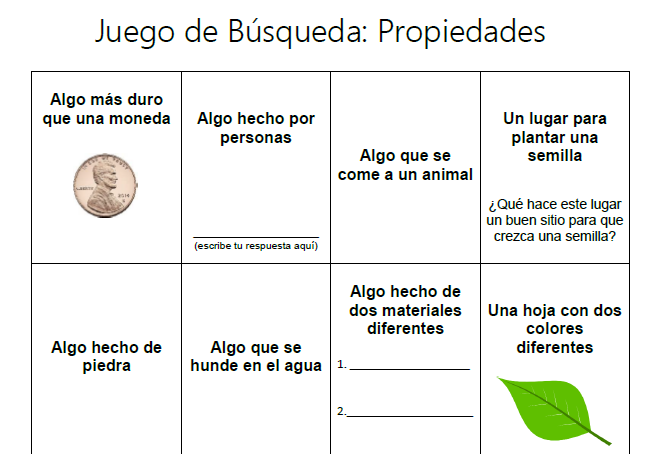 Juego de Búsqueda - Propiedades