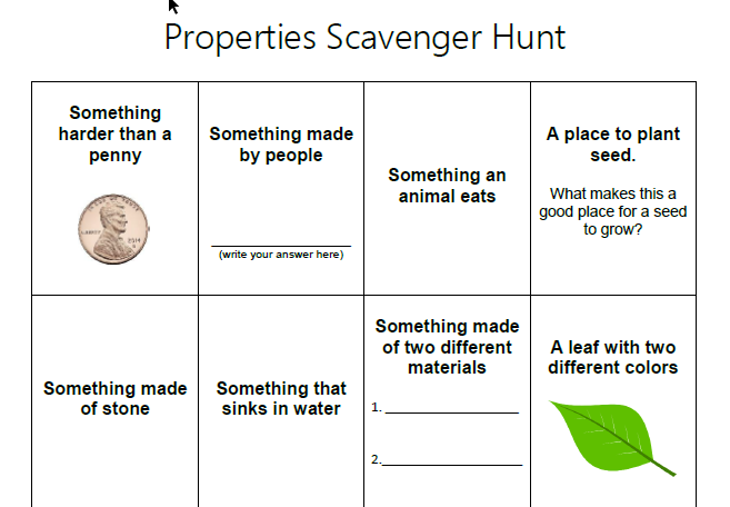 Scavenger Hunt: Properties