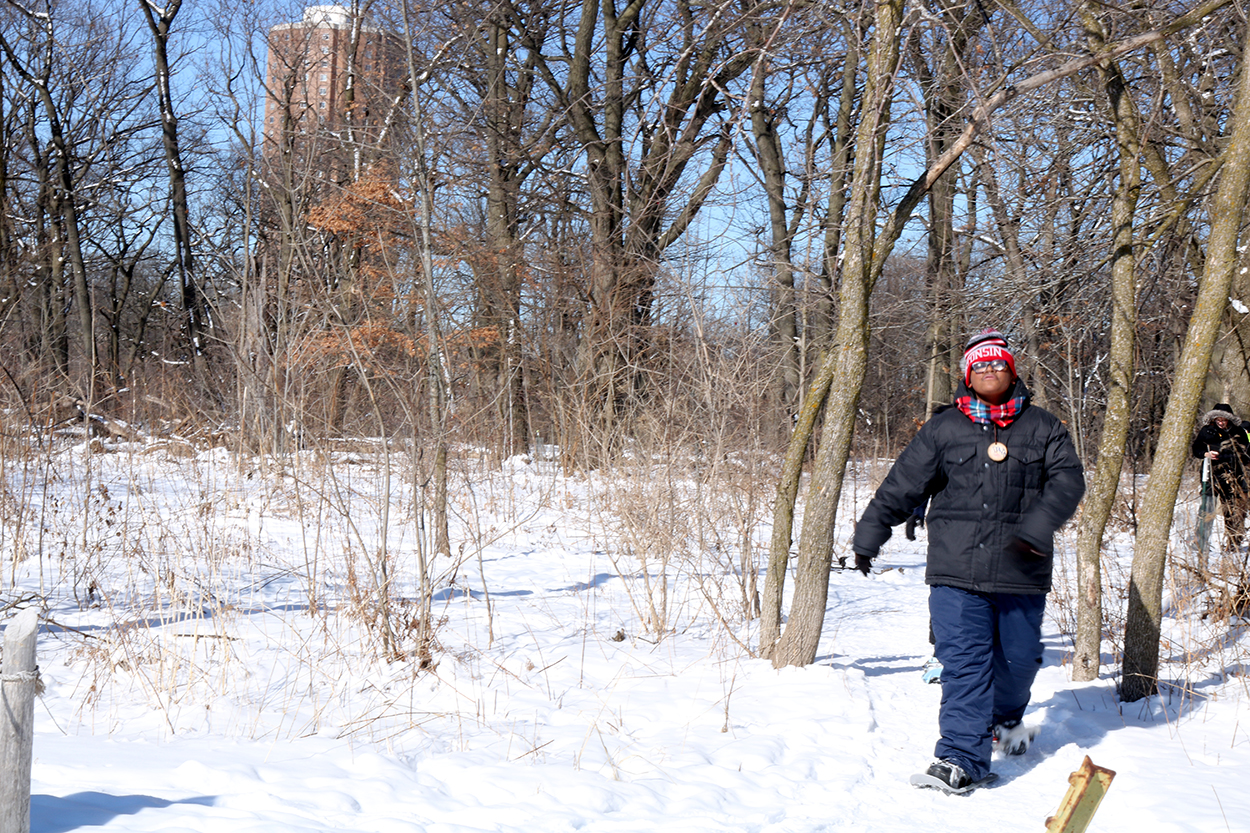 Davon snowshoeing