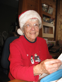 Pat Mueller, age 91, has been a reception volunteer for more than 10 years and has been a friend of the Center since its inception.