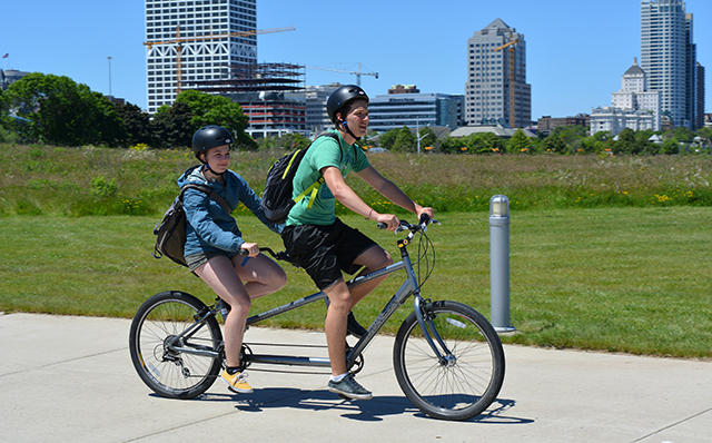 Biking along Milwaukee's lake front