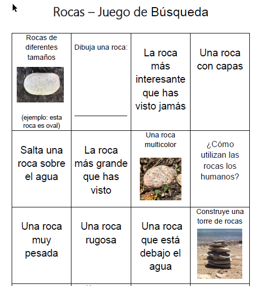 Juego de Búsqueda - Rocas