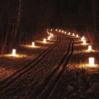 Cross Country Skiing By Candlelight